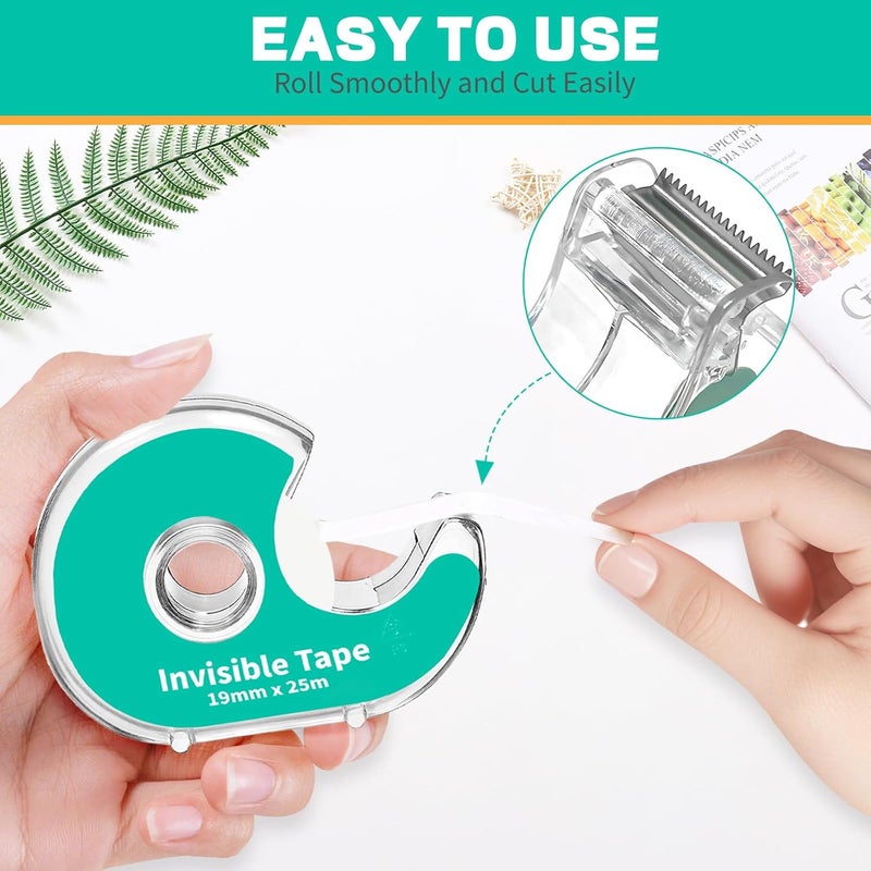 WMQL 6 Invisible Clear Tape, Transparent Tapes with Refillable Dispenser, 3/4 X 1000 Inches Frosted Writable, Clear Tape Refill Rolls for Gift Wrapping, Home, School Office Supplies - Image 4